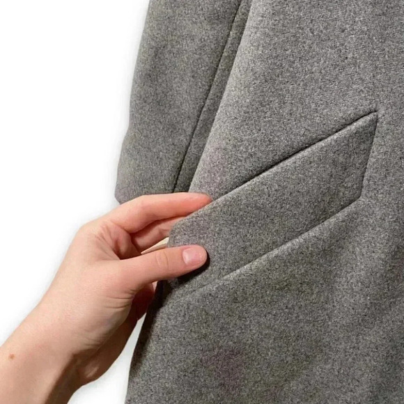 Daily Ritual Wool Blend Grey Belted Winter Fall Coat Size 6 - Picture 11 of 12